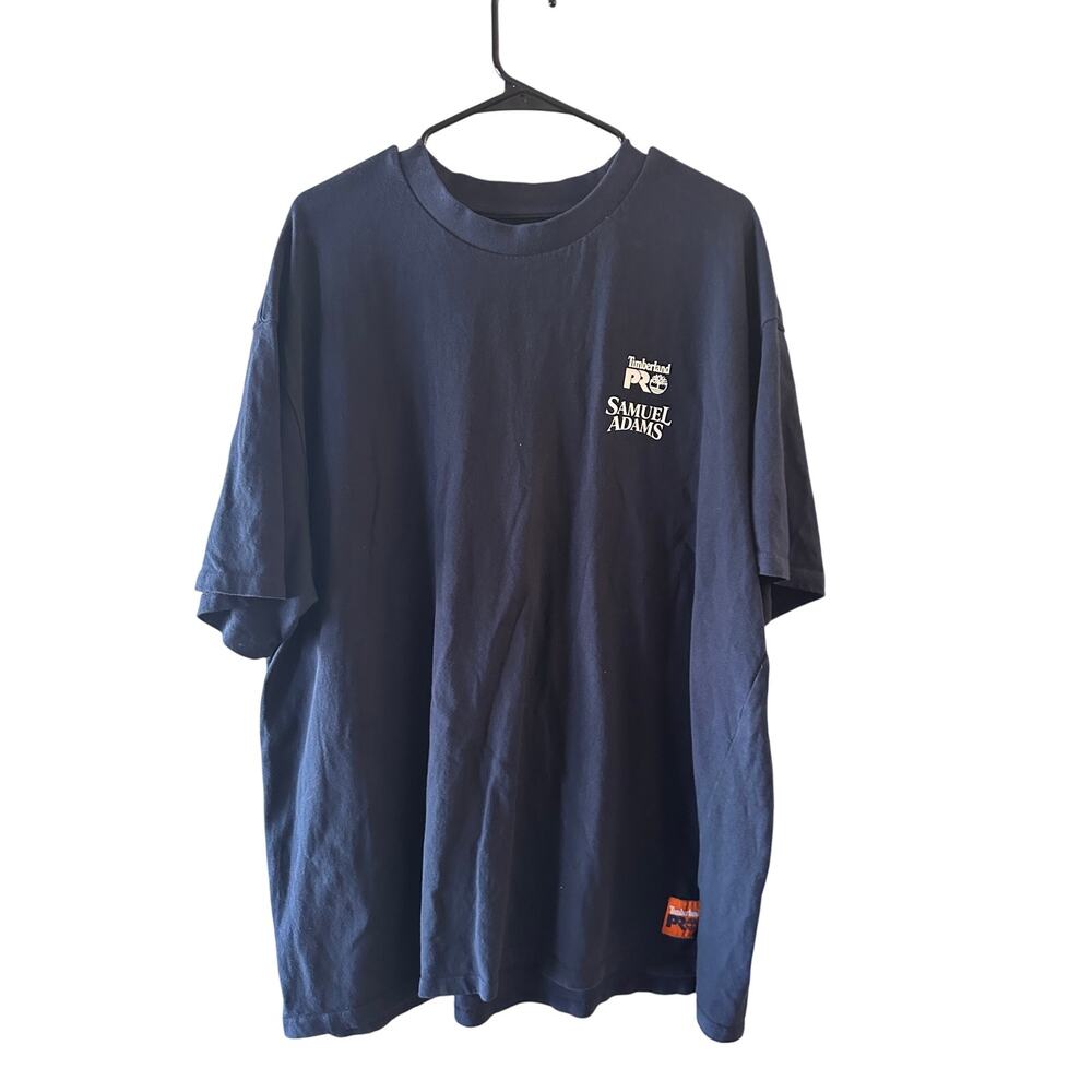 Sam Adams x Timberland PRO Dark Blue Short Sleeve T-Shirt Men Sz XXL